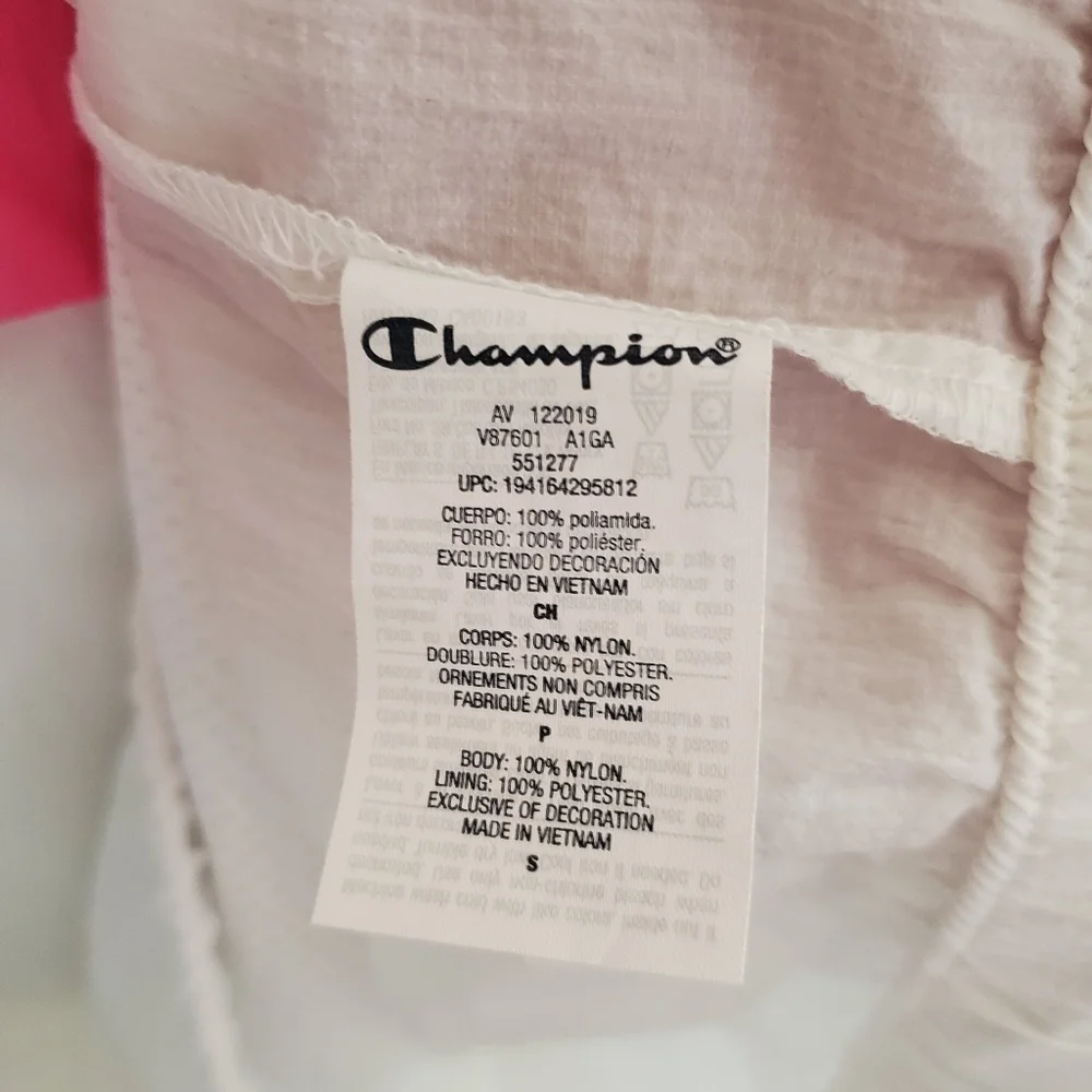 Champion Men's Colorblock Manorak 2.0 size Small in Blue Horizon/Reef Pink/White
